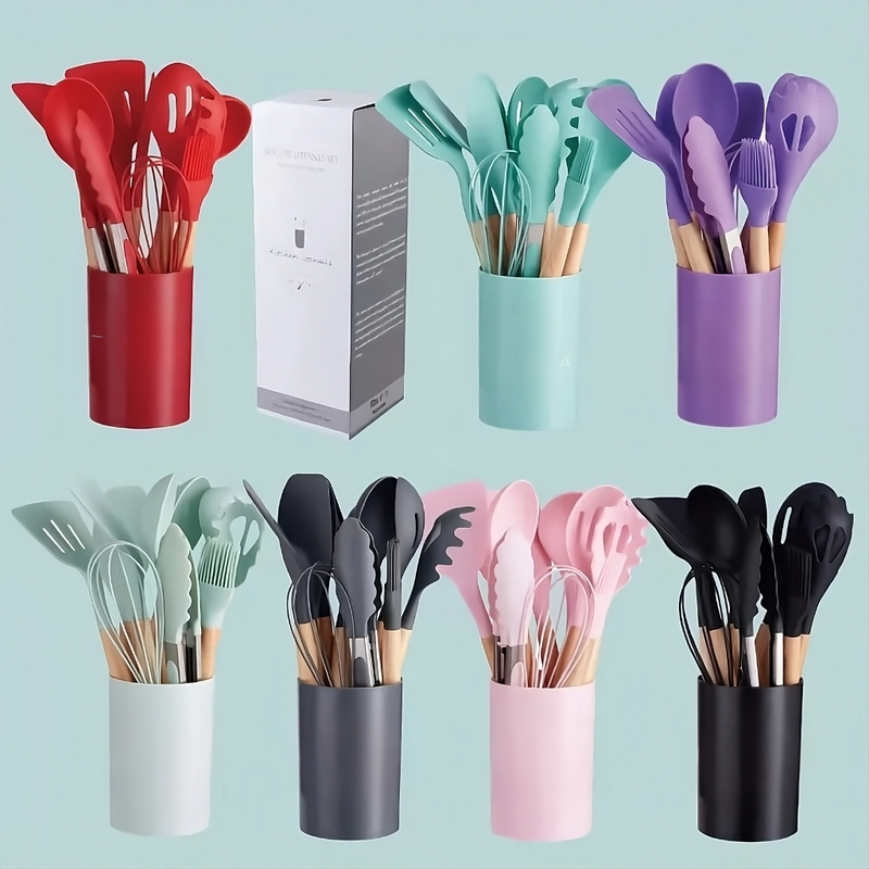 Kit Utensílios Gourmet Silicone Antiaderente 12 peças
