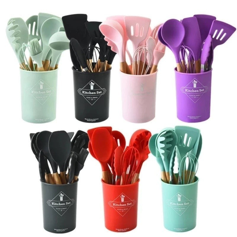 Kit Utensílios Gourmet Silicone Antiaderente 12 peças