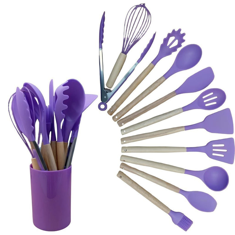 Kit Utensílios Gourmet Silicone Antiaderente 12 peças