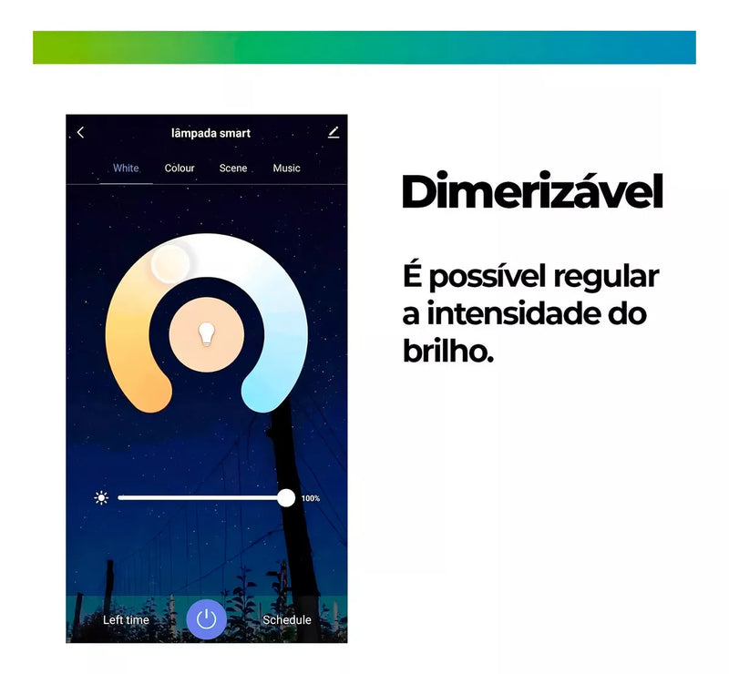 Lâmpada Smart LED 10W RGB BQ e BF Alexa Inteligente Wi-Fi