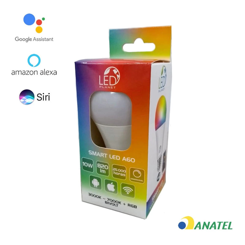 Lâmpada Smart LED 10W RGB BQ e BF Alexa Inteligente Wi-Fi