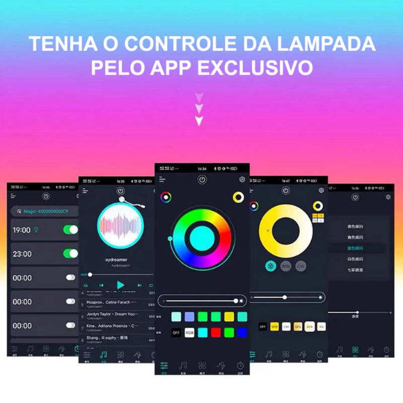 Lâmpada Smart LED 10W RGB BQ e BF Alexa Inteligente Wi-Fi