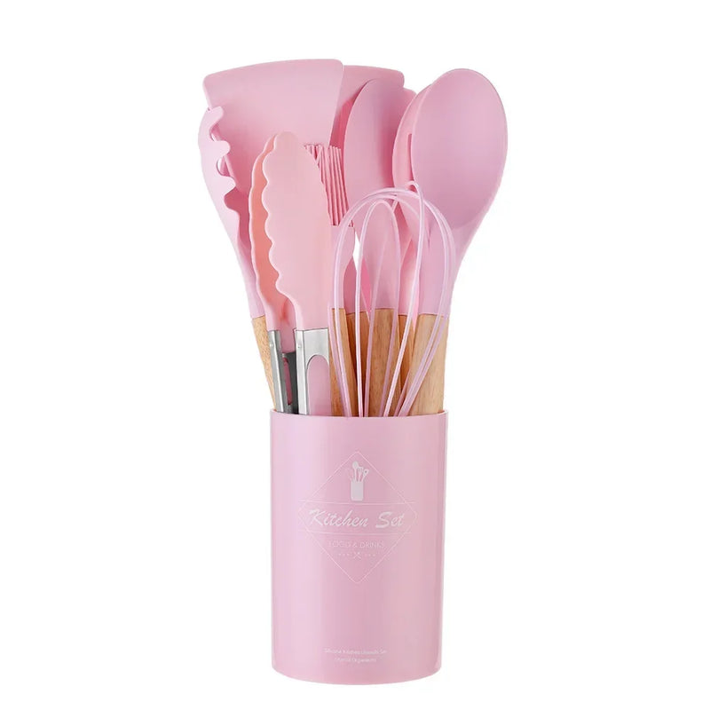 Kit Utensílios Gourmet Silicone Antiaderente 12 peças