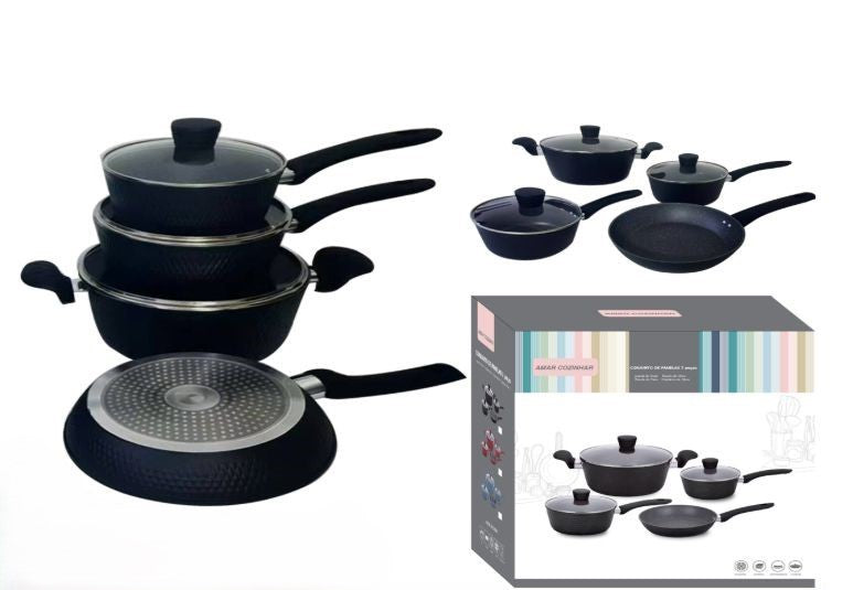Conjunto Gourmet de Panelas 4 Peças Revestimento Ceramico Antiaderente