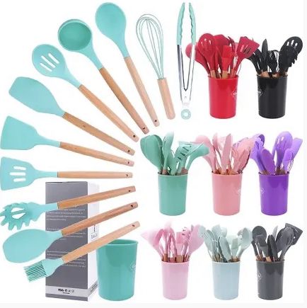 Kit Utensílios Gourmet Silicone Antiaderente 12 peças