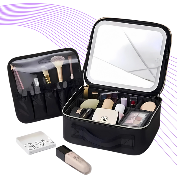 Make Bag | Maleta De Maquiagem Com Espelho E Luz Led Deluza