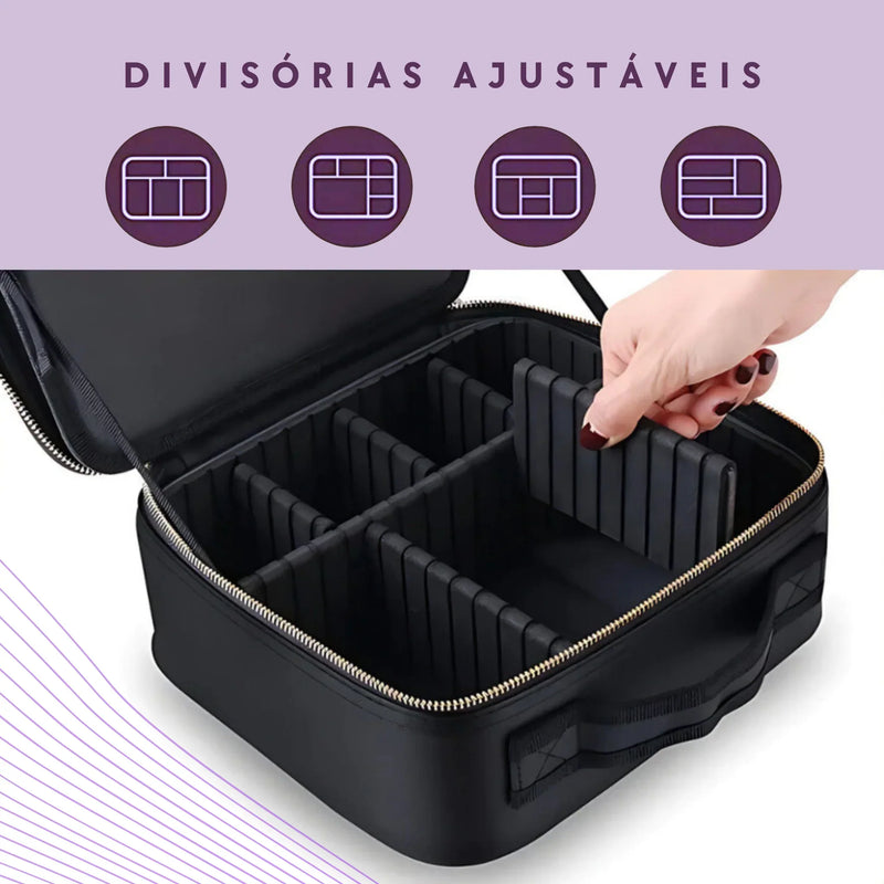 Make Bag | Maleta De Maquiagem Com Espelho E Luz Led Deluza
