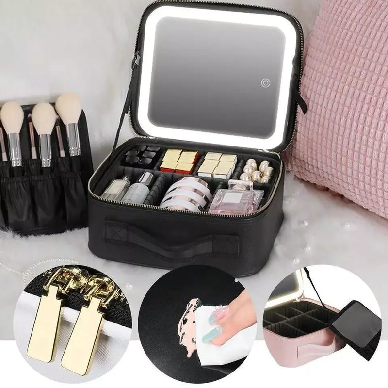 Make Bag | Maleta De Maquiagem Com Espelho E Luz Led Deluza