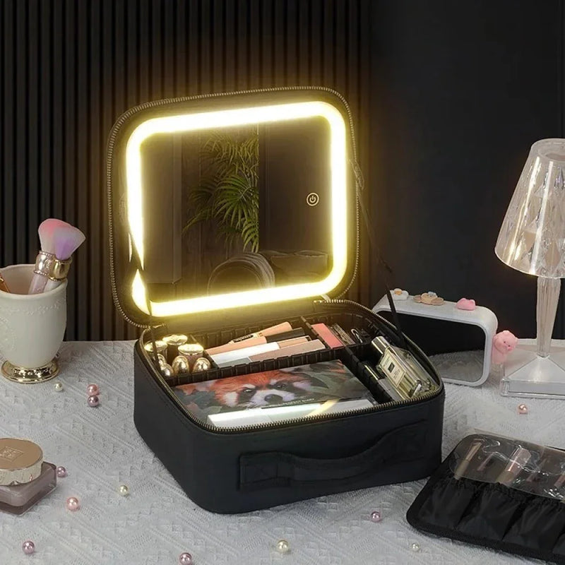 Make Bag | Maleta De Maquiagem Com Espelho E Luz Led Deluza